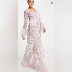 ASOS sheer sequin dress.